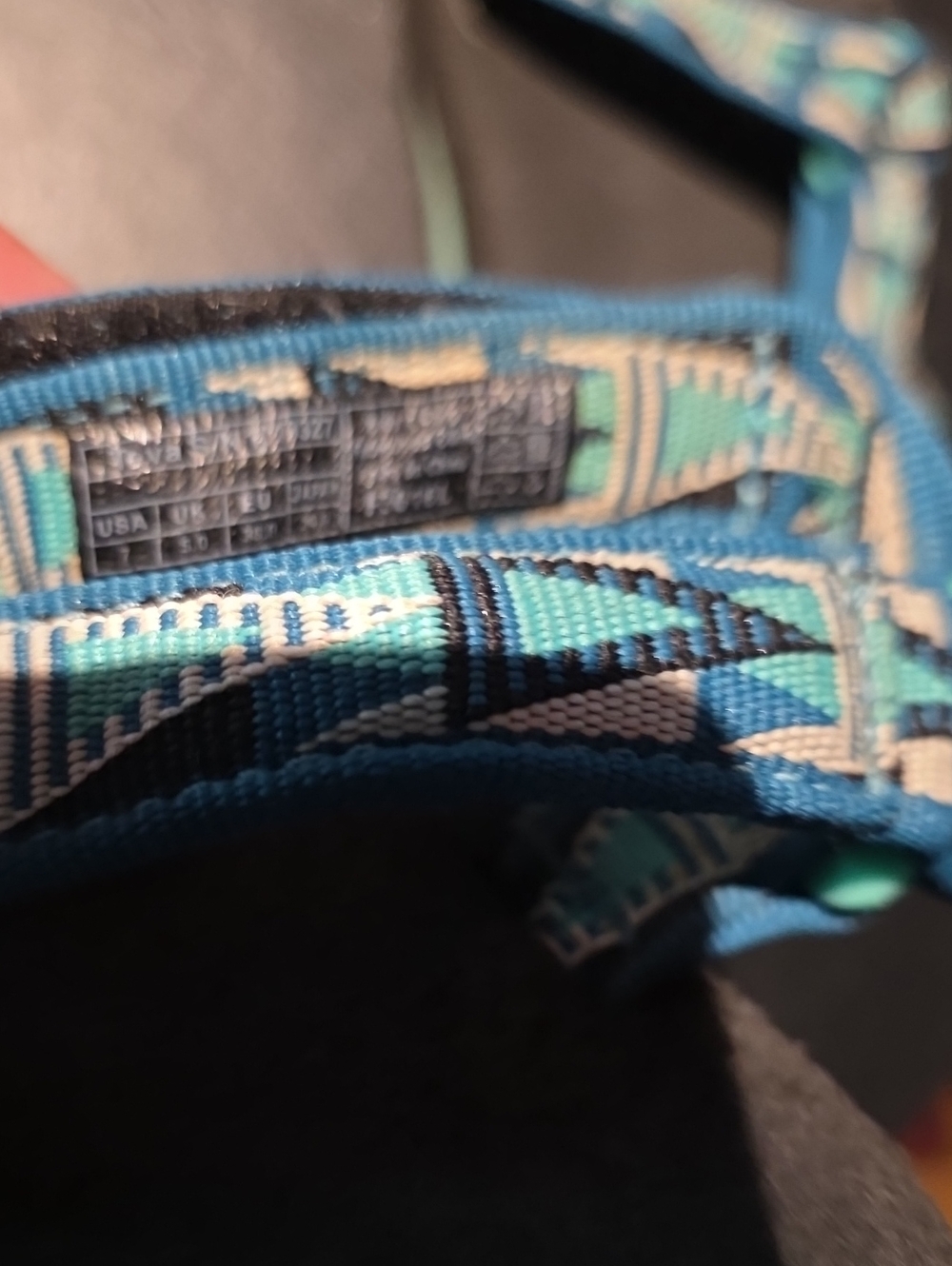 Blue Patterned Adjustable Strap Sandals - Picture 8 of 8
